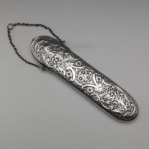 1888 British antique sterling silver chatelaine eyeglass case
